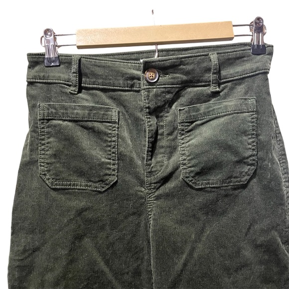 LOFT Palmer Wide Leg Dark Green Corduroy Pants 0 - Picture 4 of 13